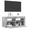 vidaXL TV-Schrank mit LED-Leuchten Betongrau 90x35x40 cm