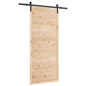 vidaXL Schiebet&uuml;r Natur 80 x 208 cm Massives Kiefernholz