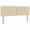 vidaXL Boxspringbett mit Matratze Creme 140 x 190 cm Stoff
