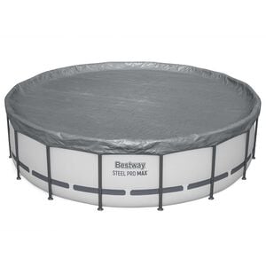 Bestway Poolabdeckung &Oslash;4,88 m Rund Polyester Grau