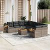vidaXL 9-tlg. Garten-Sofagarnitur mit Kissen Grau Poly Rattan