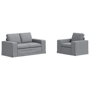 vidaXL Sofa Set 2 stk. Hellgrau Stoff