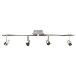 vidaXL Deckenstrahler mit Strahlern Nickel 61 x 10 x 12,5 cm Metall