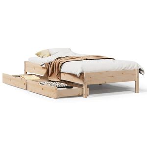 vidaXL Massivholzbett ohne Matratze 75x190 cm Kiefernholz