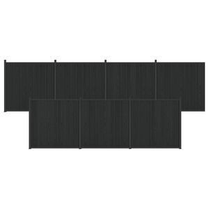 vidaXL Zaunelement 7 stk. 1230 x 186,5 cm WPC und Aluminium Schwarz