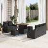 vidaXL Garten-Sofa-Set mit Kissen 8 pcs Schwarz Poly Rattan