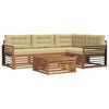 vidaXL Outdoor-Sofagarnitur mit Kissen 5 pcs Natur und Beige