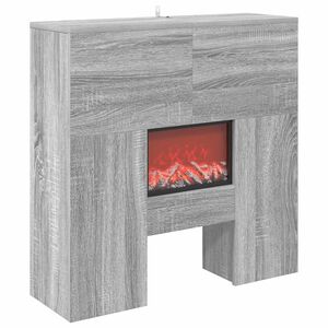 vidaXL Elektrokamin Sonoma-Grau 75 x 24,5 x 75 cm Holzwerkstoff