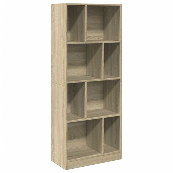 vidaXL B&uuml;cherregal Sonoma-Eiche 57x28,5x141 cm Holzwerkstoff