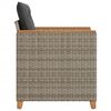 vidaXL Gartensessel mit Kissen Grau Poly Rattan