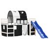 vidaXL Kinderhochbett mit Tunnel Weiß & Schwarz 90x190 cm Kiefernholz
