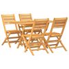 vidaXL 5-tlg. Garten-Essgruppe Massivholz Teak