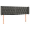 vidaXL Kopfteil mit Ohren Dunkelgrau 147x16x78/88 cm Samt
