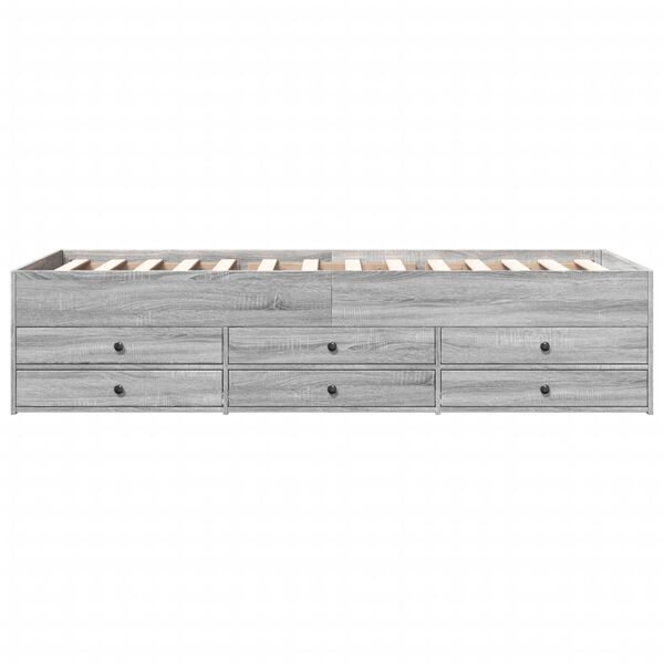 vidaXL Tagesbett mit Schubladen ohne Matratze Grau Sonoma 90x200 cm