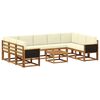 vidaXL Outdoor-Sofagarnitur 10 Stk. Natur und Creme
