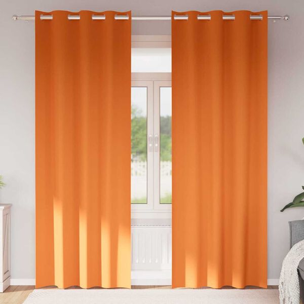 vidaXL Verdunkelungs-Vorh&auml;nge mit Ringen 2 pcs Helles Orange