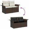 vidaXL Gartensofa-set mit Kissen 7 pcs Braun und Creme Poly-Rattan