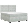 vidaXL Boxspringbett mit Matratze Hellgrau 200 x 200 cm Samt
