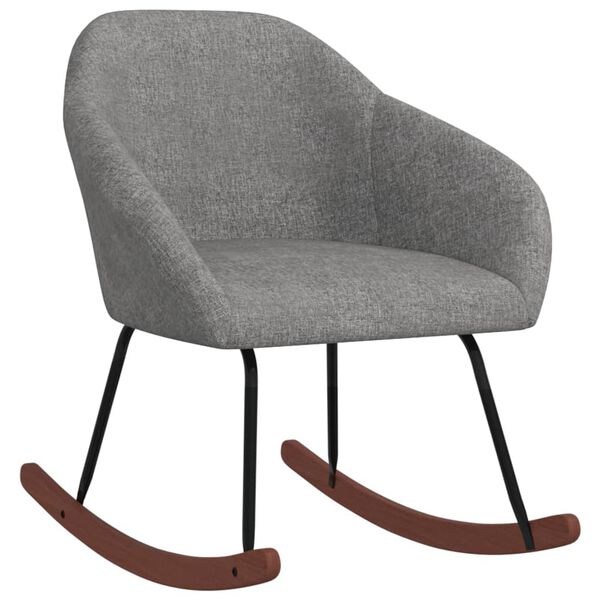 vidaXL Schaukelstuhl Hellgrau Stoff