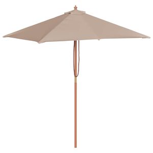 vidaXL Sonnenschirm mit Holz-Mast 150x200 cm Taupe