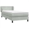 vidaXL Boxspringbett mit Matratze Hellgrau 90x220 cm Samt