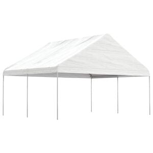 vidaXL Pavillon mit Dach Wei&szlig; 4,46x5,88x3,75 m Polyethylen
