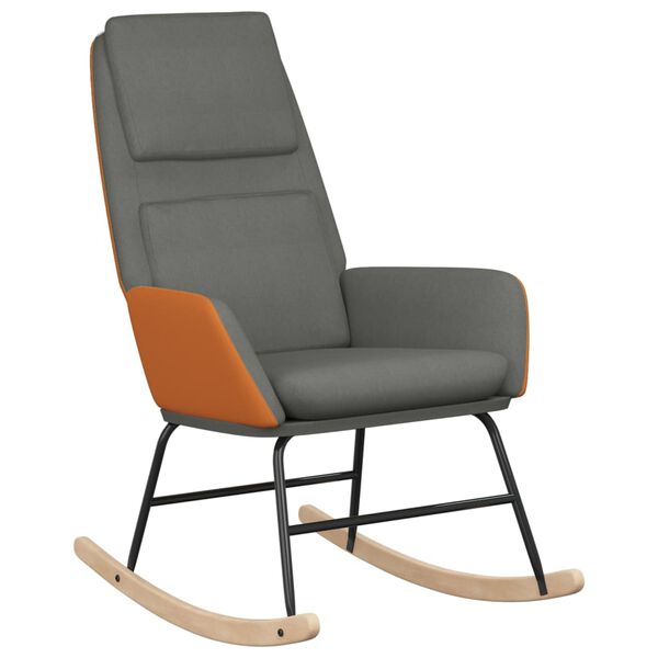 vidaXL Schaukelstuhl Hellgrau Stoff