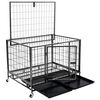 vidaXL Hundek&auml;fig Heavy Duty mit Rollen Stahl 98x72x77 cm