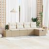vidaXL Sofa Set mit Kissen 5 pcs Poly-Rattan