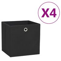 vidaXL Aufbewahrungsboxen 4 Stk. Vliesstoff 28x28x28 cm Schwarz