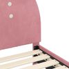 vidaXL Kinderbettgestell mit Kopfteil Rosa 90 x 190 cm Samt