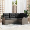 vidaXL Gartensofa-set mit Speicher 4 pcs Grau Poly-Rattan