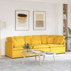 vidaXL Modulares Sofa mit Kissen Cordstoff Hellgelb