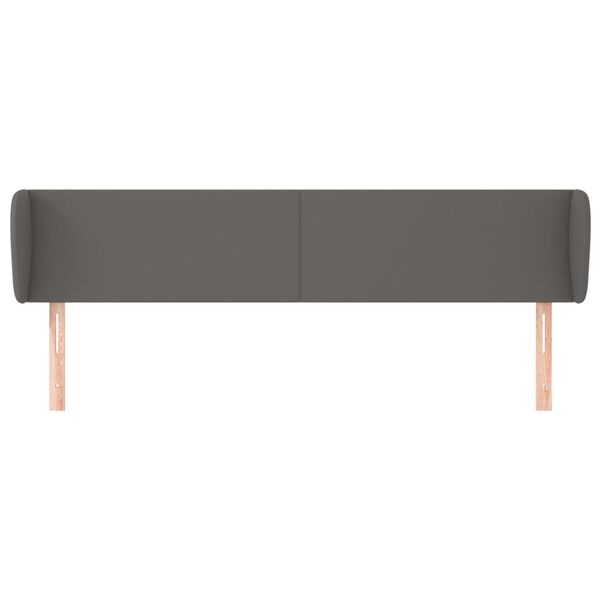 vidaXL Kopfteil mit Ohren Grau 163x23x78/88 cm Kunstleder