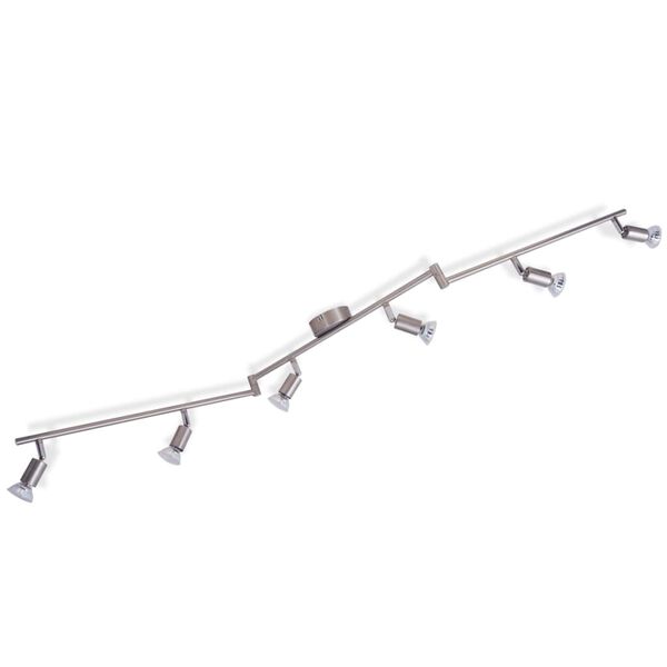 vidaXL Deckenleuchte mit 6 LED Spotlights Satin Nickel