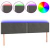 vidaXL LED Kopfteil Dunkelgrau 160x5x78/88 cm Samt
