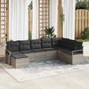 vidaXL Sofa Set mit Kissen 8 pcs Hellgrau Poly Rattan