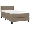 vidaXL Boxspringbett mit Matratze Taupe 100x200 cm Stoff