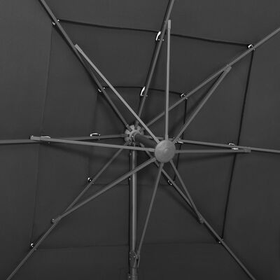 vidaXL Sonnenschirm mit Aluminium-Mast 4-lagig Anthrazit 250x250 cm