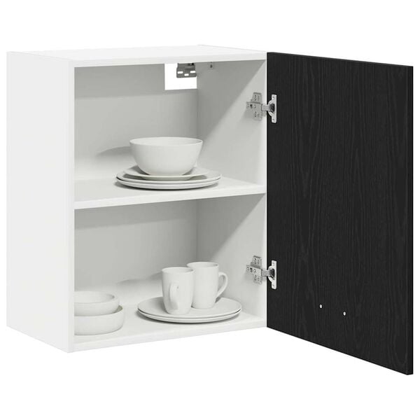 vidaXL H&auml;ngeschrank Lyon 2 pcs Schwarz Eichen-Optik 50 x 31 x 60 cm
