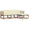vidaXL Outdoor-Sofagarnitur mit Kissen 4 pcs Natur und Creme