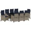 vidaXL Garten Essgruppe 9 stk. Grau Poly-Rattan