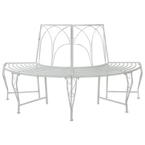 vidaXL Baumbank 4-Sitzanzahl 160 x 80 x 89 cm Stahl Antik Wei&szlig;