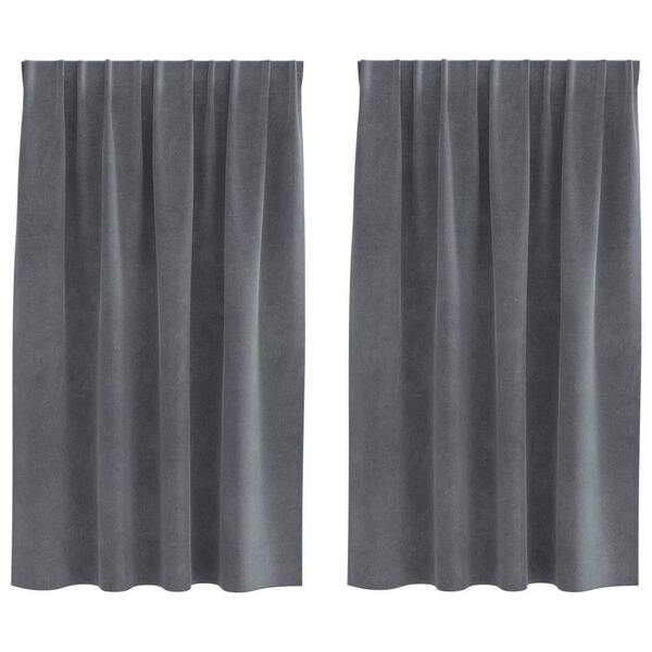 vidaXL Verdunkelungsvorh&auml;nge 2 pcs Hellgrau 140 x 140 cm Samt
