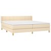 vidaXL Boxspringbett mit Matratze Creme 200x200 cm Stoff