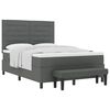 vidaXL Boxspringbett mit Matratze Dunkelgrau 140 x 200 cm Stoff