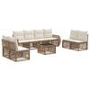 vidaXL Gartensofa-set 9 pcs Beige und Cremewei&szlig; Poly-Rattan