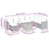 vidaXL 9-tlg. Garten-Sofagarnitur mit Kissen Beige Poly Rattan