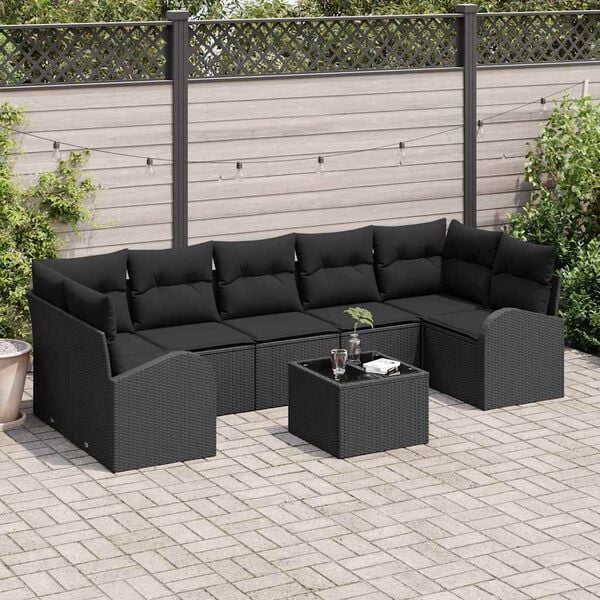 vidaXL Gartensofa-set Schwarz 55 x 55 x 37 cm Poly-Rattan