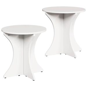 vidaXL Couchtisch 2 pcs Wei&szlig; Massivholz Kiefer